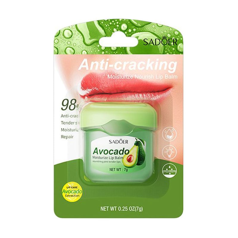 Зволожувальний бальзам для губ Sadoer Moisturize Lip Balm, Avocado, 7 г